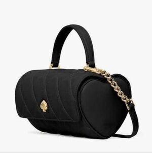 NWT ♠️ Kate Spade Heart 3D Barrel Quilted Leather Specialty Bag+Dusty $429